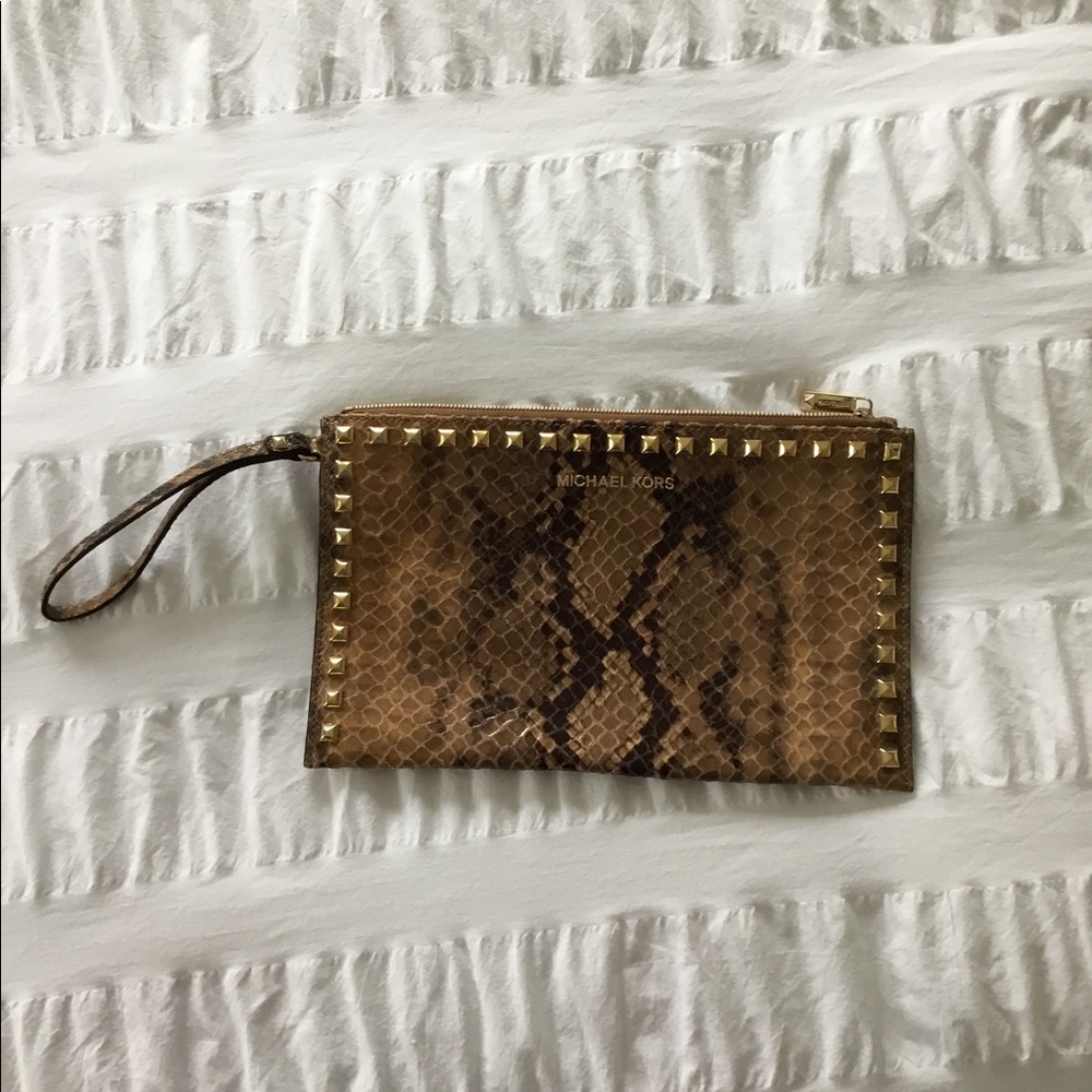 Michel Kors Snake Snake Embossed Clutch